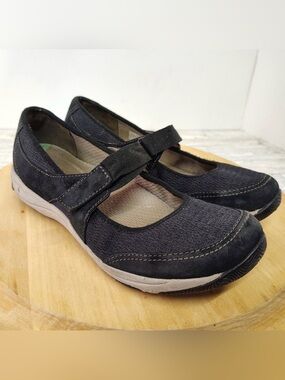 DANSKO Comfortcore Mary Jane Shoes Black Leather Hook Strap Wedge Womens 7.5